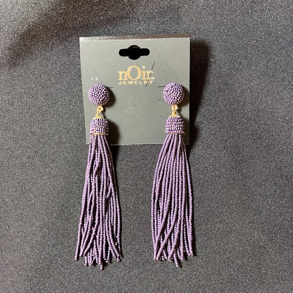 Noir Tassel Earrings (Navy Blue) - Picture 1 of 4